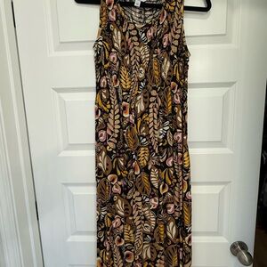 Croft & Barrow Brown Tan Sleeveless Scoop Neck Sundress